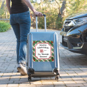 Aangepaste QR-code Restaurant Christmas Plaid Sticker (Koffer Insitu)