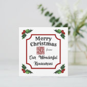 Aangepaste QR Code Restaurant Vrolijk Kerstfeest Feestdagenkaart (Staand voorkant)