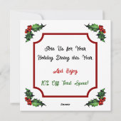 Aangepaste QR Code Restaurant Vrolijk Kerstfeest Feestdagenkaart (Achterkant)