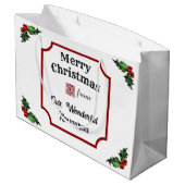 Aangepaste QR Code Restaurant Vrolijk Kerstfeest Groot Cadeauzakje (Achterkant Gekanteld)