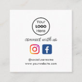 Aangepaste QR Code Retro Social Media Verbind met  Vierkante Visitekaartje (Voorkant)