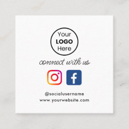 Aangepaste QR Code Retro Social Media Verbind met  Vierkante Visitekaartje