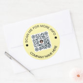 Aangepaste QR-code Rond Geel Waterdicht Bedrijf Ronde Sticker (Envelop)