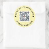 Aangepaste QR-code Rond Geel Waterdicht Bedrijf Ronde Sticker (Tas)