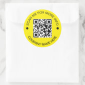 Aangepaste QR-code Rond Geel Waterdicht Bedrijf Ronde Sticker (Tas)