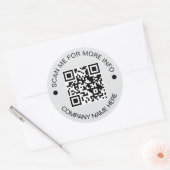 Aangepaste QR-code Rond Grijs Waterdicht Bedrijf Ronde Sticker (Envelop)