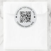 Aangepaste QR-code Rond Grijs Waterdicht Bedrijf Ronde Sticker (Tas)
