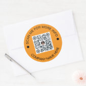 Aangepaste QR-code Rond SINAASAPPEL Waterdichte Za Ronde Sticker (Envelop)