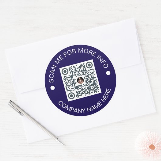 Aangepaste QR-code Rond Vinyl Waterdicht Bedrijf Ronde Sticker (Envelop)