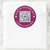 Aangepaste QR-code Rond Vinyl Waterdicht Bedrijf Ronde Sticker (Tas)