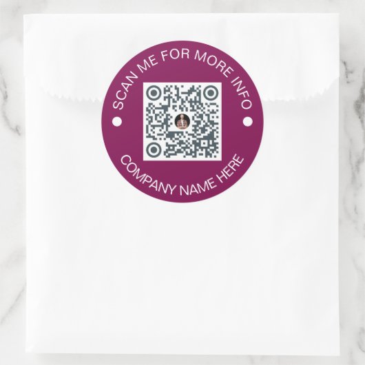 Aangepaste QR-code Rond Vinyl Waterdicht Bedrijf Ronde Sticker (Tas)
