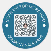 Aangepaste QR-code Rond Vinyl Waterdicht Bedrijf Ronde Sticker (Voorkant)