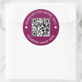 Aangepaste QR-code Rond Vinyl Waterdicht Bedrijf Ronde Sticker (Tas)