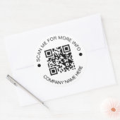 Aangepaste QR-code Rond wit Waterdicht Bedrijf Ronde Sticker (Envelop)
