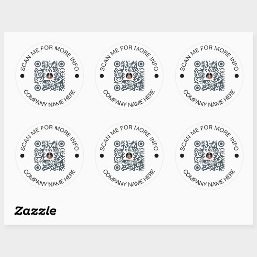 Aangepaste QR-code Rond wit Waterdicht Bedrijf Ronde Sticker (Vel)