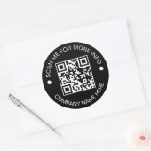 Aangepaste QR-code Rond Zwart Waterdicht Bedrijf Ronde Sticker (Envelop)