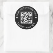 Aangepaste QR-code Rond Zwart Waterdicht Bedrijf Ronde Sticker (Tas)