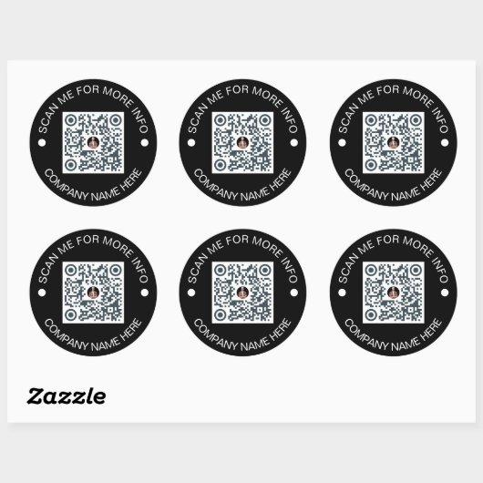Aangepaste QR-code Rond Zwart Waterdicht Bedrijf Ronde Sticker (Vel)