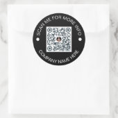 Aangepaste QR-code Rond Zwart Waterdicht Bedrijf Ronde Sticker (Tas)