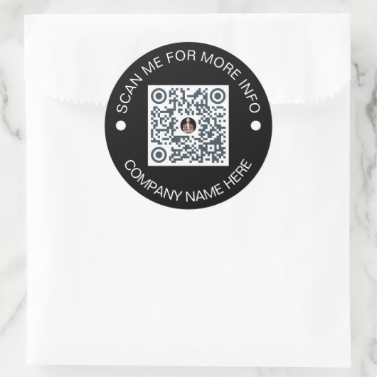 Aangepaste QR-code Rond Zwart Waterdicht Bedrijf Ronde Sticker (Tas)