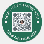 Aangepaste QR Code Ronde Groene Waterdichte Zaken Ronde Sticker (Voorkant)