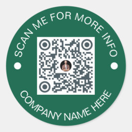 Aangepaste QR Code Ronde Groene Waterdichte Zaken Ronde Sticker