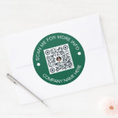 Aangepaste QR Code Ronde Groene Waterdichte Zaken Ronde Sticker (Envelop)