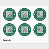 Aangepaste QR Code Ronde Groene Waterdichte Zaken Ronde Sticker (Vel)