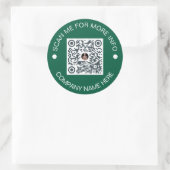 Aangepaste QR Code Ronde Groene Waterdichte Zaken Ronde Sticker (Tas)