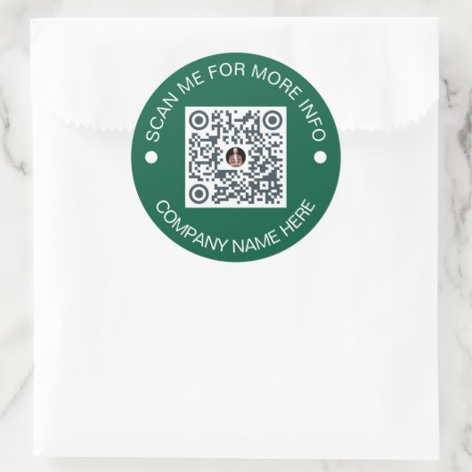Aangepaste QR Code Ronde Groene Waterdichte Zaken Ronde Sticker (Tas)