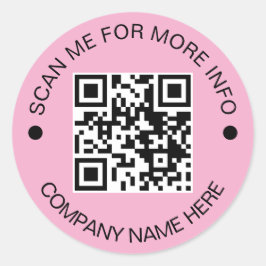 Aangepaste QR-code Ronde Roze Waterdichte Zaken Sticker