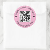 Aangepaste QR-code Ronde Roze Waterdichte Zaken Sticker (Tas)