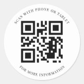 Aangepaste QR-code Ronde Sticker (Voorkant)