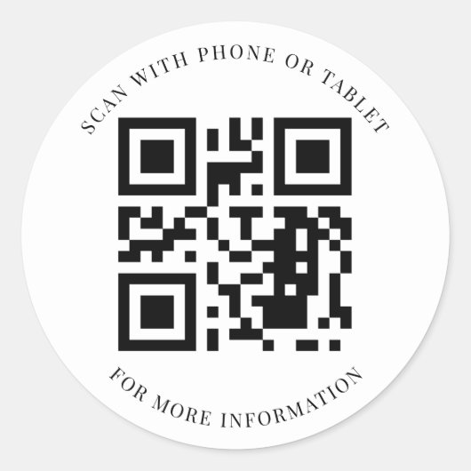 Aangepaste QR-code Ronde Sticker (Voorkant)
