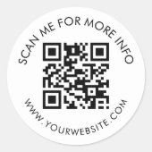 Aangepaste QR-code Ronde Sticker (Voorkant)