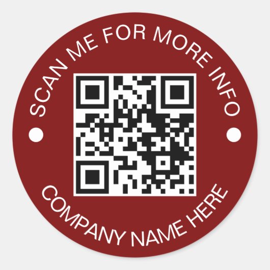 Aangepaste QR-code ronde vinyl waterdichte bedrijf Sticker (Voorkant)