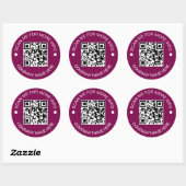Aangepaste QR-code ronde vinyl waterdichte sticker (Vel)