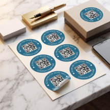 Aangepaste QR-code ronde vinyl waterdichte zakelij