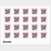 Aangepaste QR Code Roze Gradiënt Bedrijfsbevorderi Vierkante Sticker (Vel)