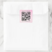 Aangepaste QR Code Roze Gradiënt Bedrijfsbevorderi Vierkante Sticker (Tas)