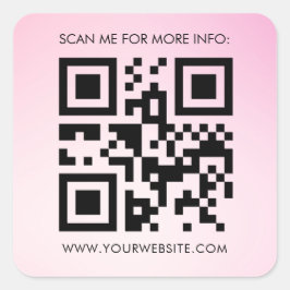 Aangepaste QR Code Roze Gradiënt Bedrijfsbevorderi Vierkante Sticker