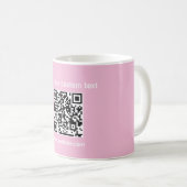 Aangepaste Qr-code roze minimalistische koffie the Koffiemok (Voorkant rechts)