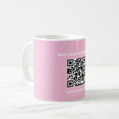 Aangepaste Qr-code roze minimalistische koffie the Koffiemok (Voorkant links)