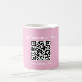 Aangepaste Qr-code roze minimalistische koffie the Koffiemok