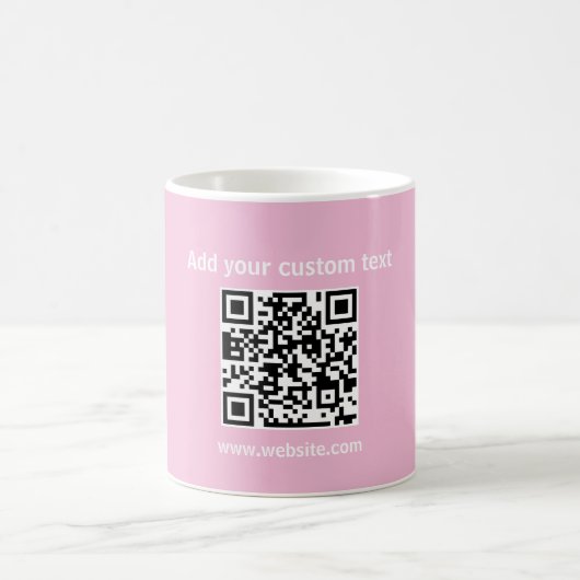Aangepaste Qr-code roze minimalistische koffie the Koffiemok (Center)