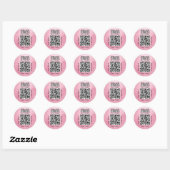 Aangepaste QR-code Roze Zakelijk Logo Branding Ronde Sticker (Vel)