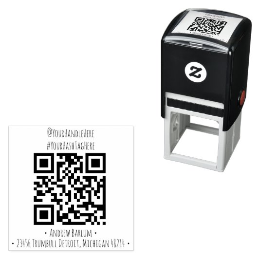 Aangepaste QR-code Rubberstempel Zelfinktende Stempel (In situ)