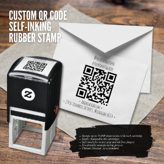 Aangepaste QR-code Rubberstempel Zelfinktende Stempel
