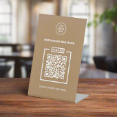 Aangepaste QR-code rustieke ambacht Business Menu Reclamebord Met Voetstuk
