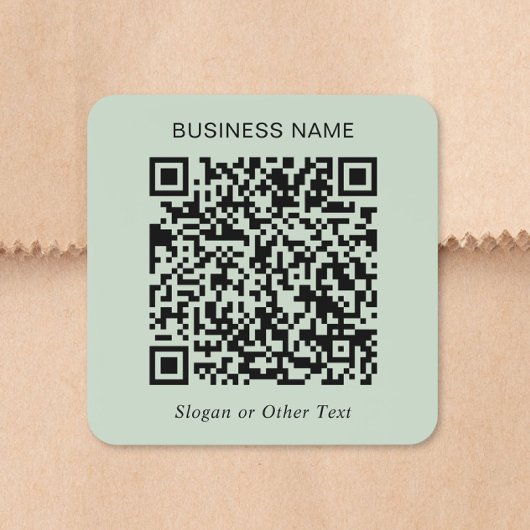 Aangepaste QR-code Salie Groen Vierkante Sticker